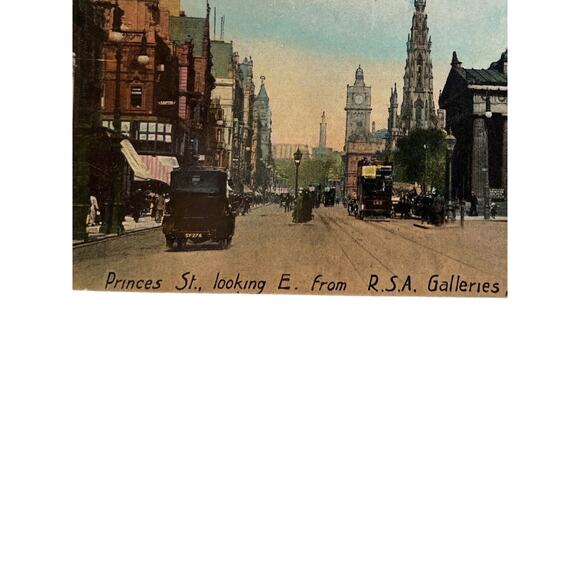 Atq Ephemera Early 1900 Litho Philco Postcards Princes St Edinburgh Hand Colored - Picture 5 of 9
